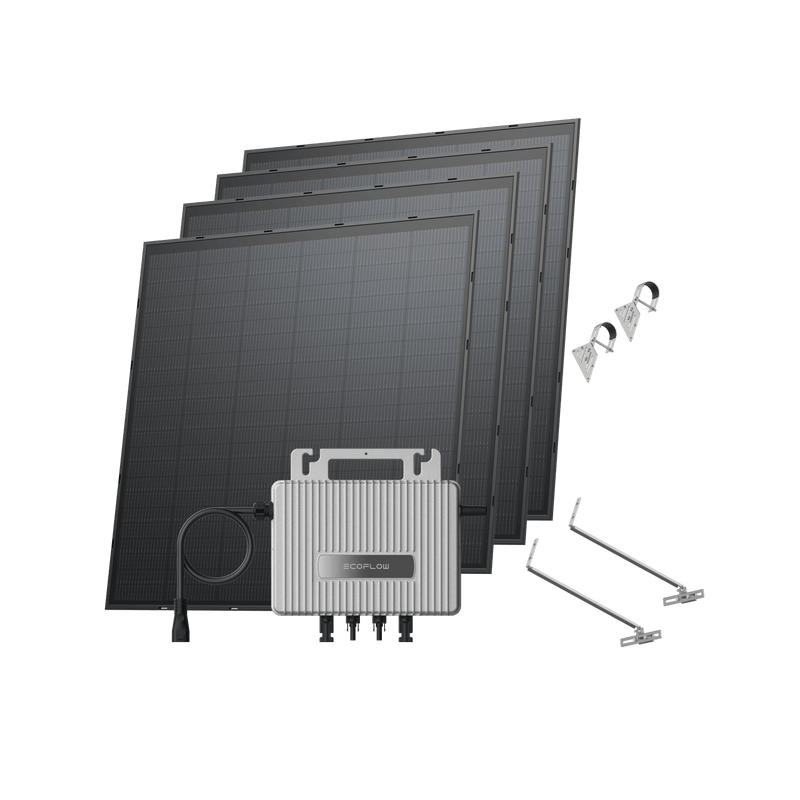 Load image into Gallery viewer, EcoFlow STREAM Balcony Kit Lattice Balcony / (1000Wp) 4 _ 250W Rigid Solar Panel + STREAM Microinverter / Bracket: Lightweight