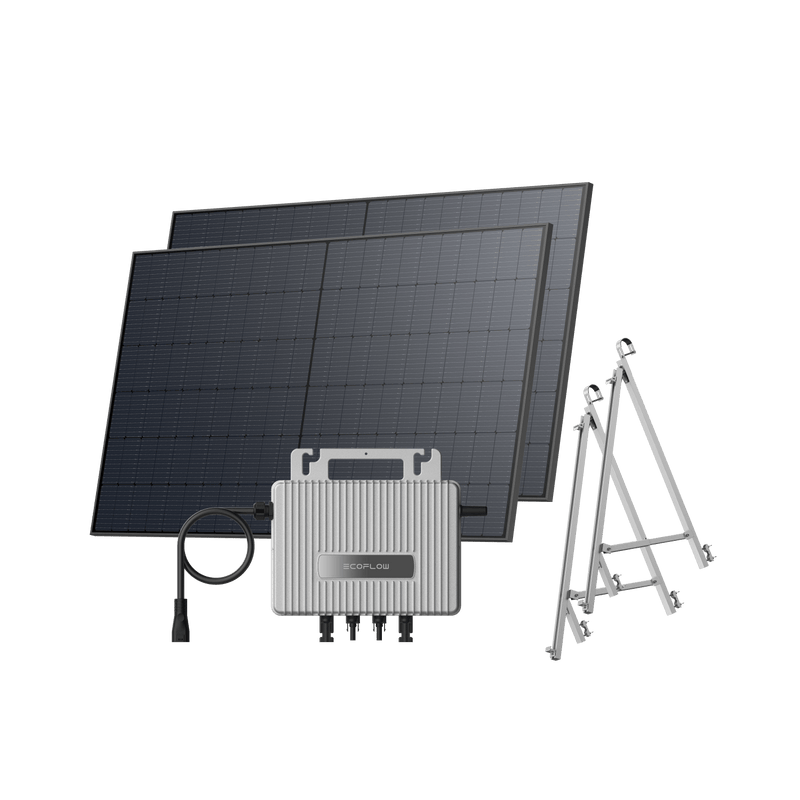 Load image into Gallery viewer, EcoFlow STREAM Balcony Kit Glass Balcony / (1040Wp) 2 _ 520W Rigid Solar Panel + STREAM Microinverter / Bracket: Semi-enclosed Balcony