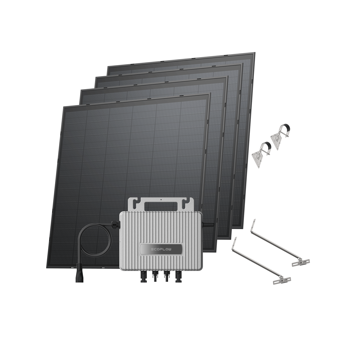 EcoFlow STREAM Balcony Kit Lattice Balcony / (1000Wp) 4 _ 250W Rigid Solar Panel + STREAM Microinverter / Bracket: Lightweight