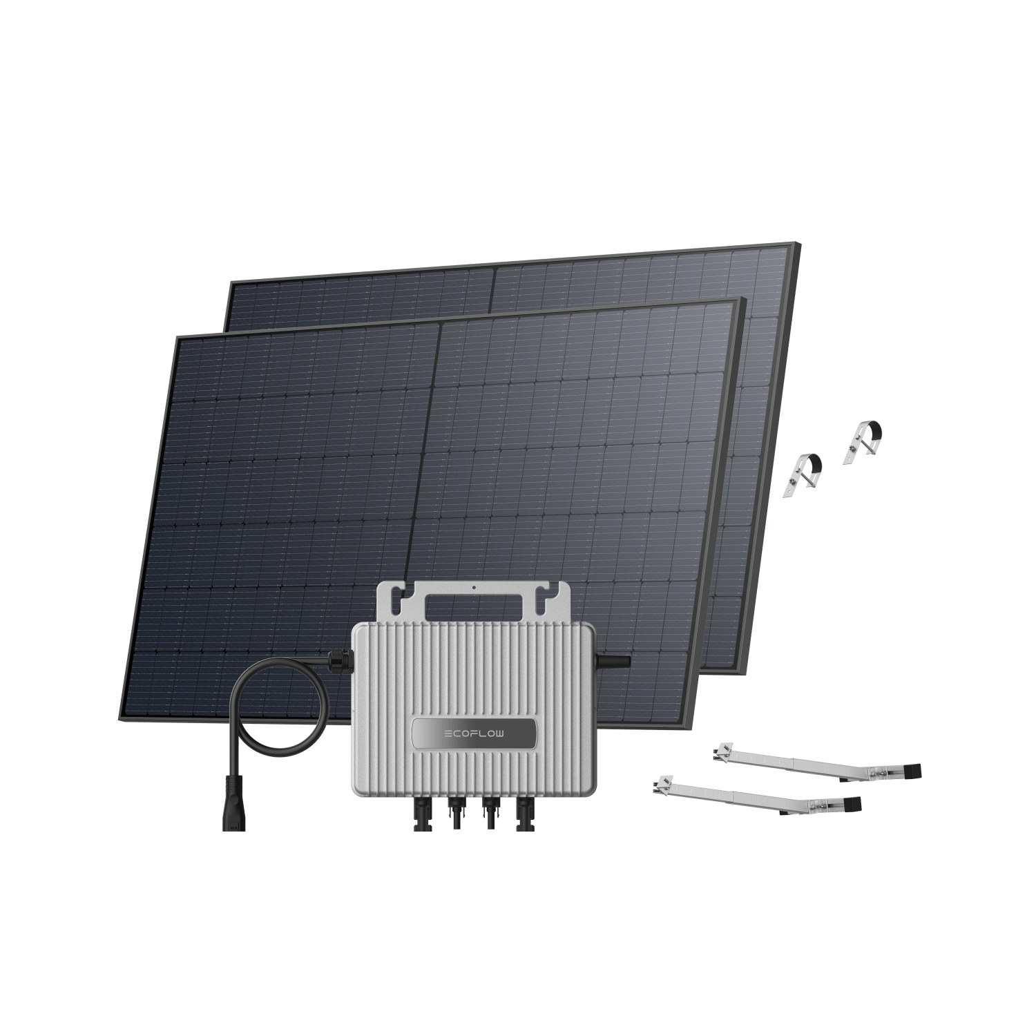 EcoFlow STREAM Balcony Kit Lattice Balcony / (1040Wp) 2 _ 520W Rigid Solar Panel + STREAM Microinverter / Bracket: Lattice Balcony