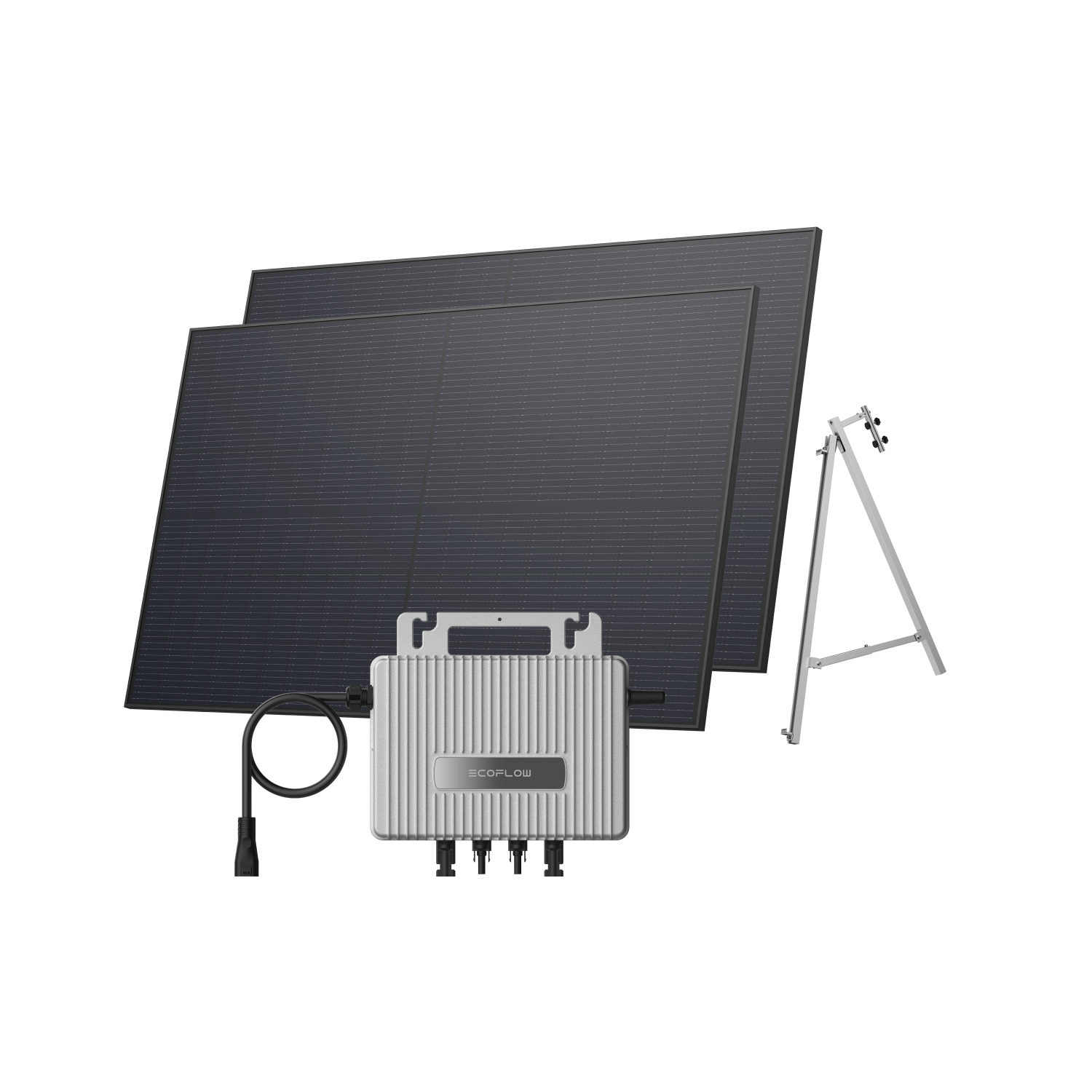 EcoFlow STREAM Balcony Kit Concrete Balcony / (900Wp) 2 _ 450W Rigid Solar Panel + STREAM Microinverter / Bracket: Concrete Balcony