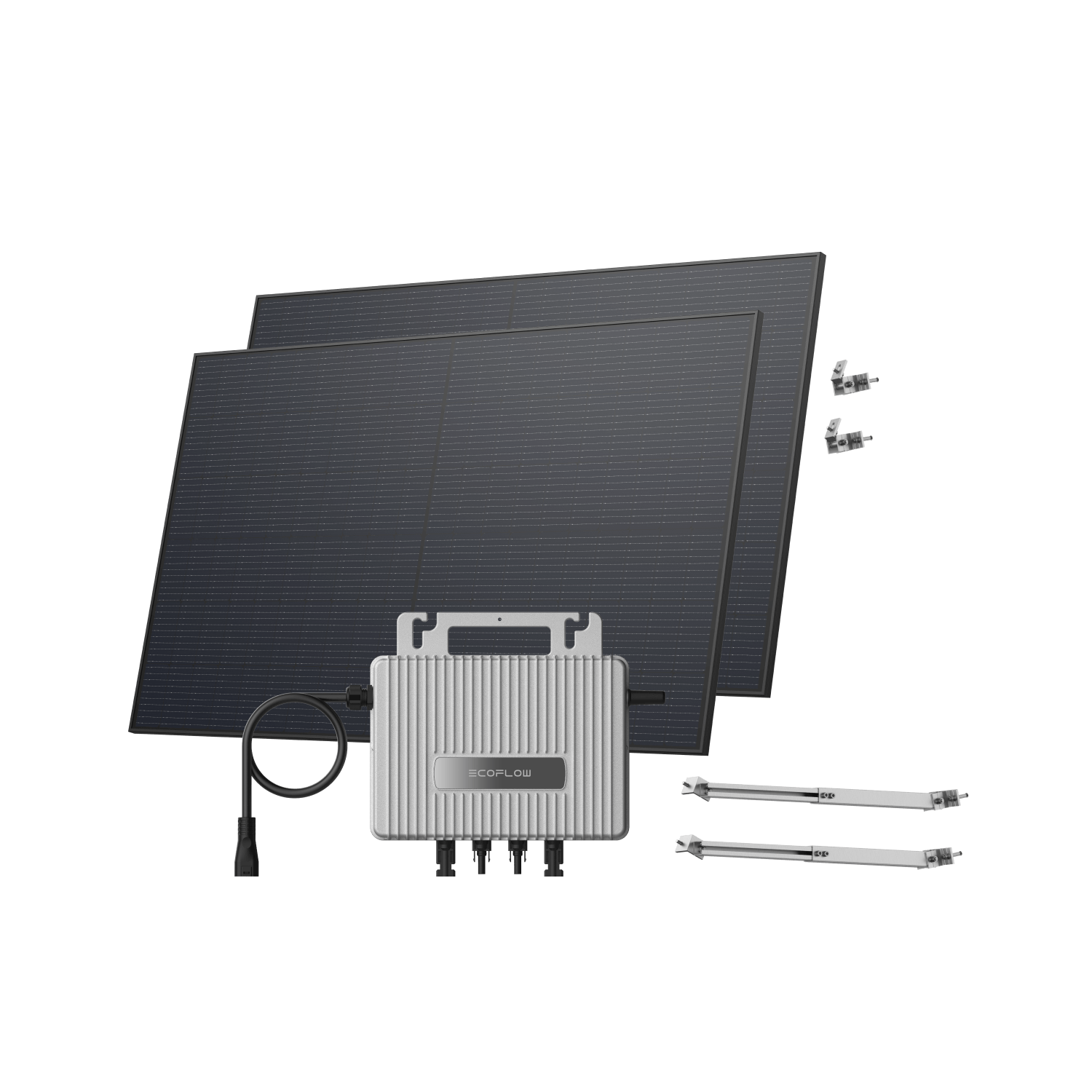 EcoFlow STREAM Balcony Solar System STREAM Microinverter + 2 x 450 W Rigid Solar Panel / Bracket Adjustable: Facade